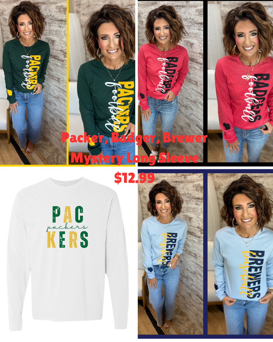 Mystery Brewer, Badgers, or Packers, Any Brand Long Sleeve~ $12.99