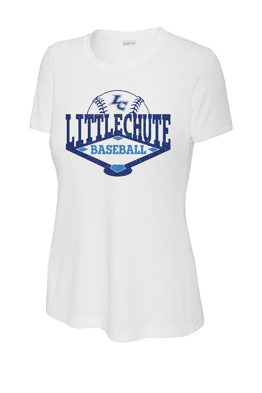 Little Chute Baseball Sport-Tek® Women's Posi-UV® Pro White Tee~