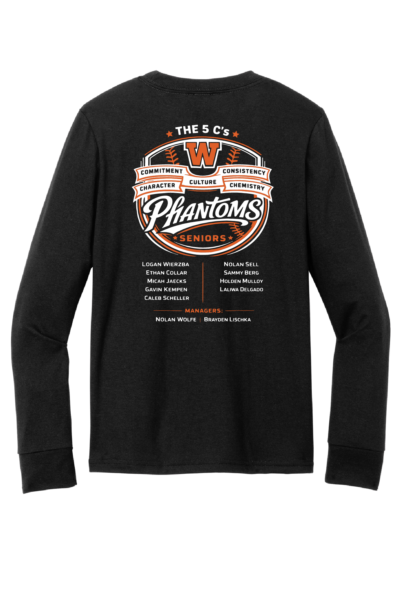 West DePere Senior Baseball Black District Long Sleeve ~ YOUTH