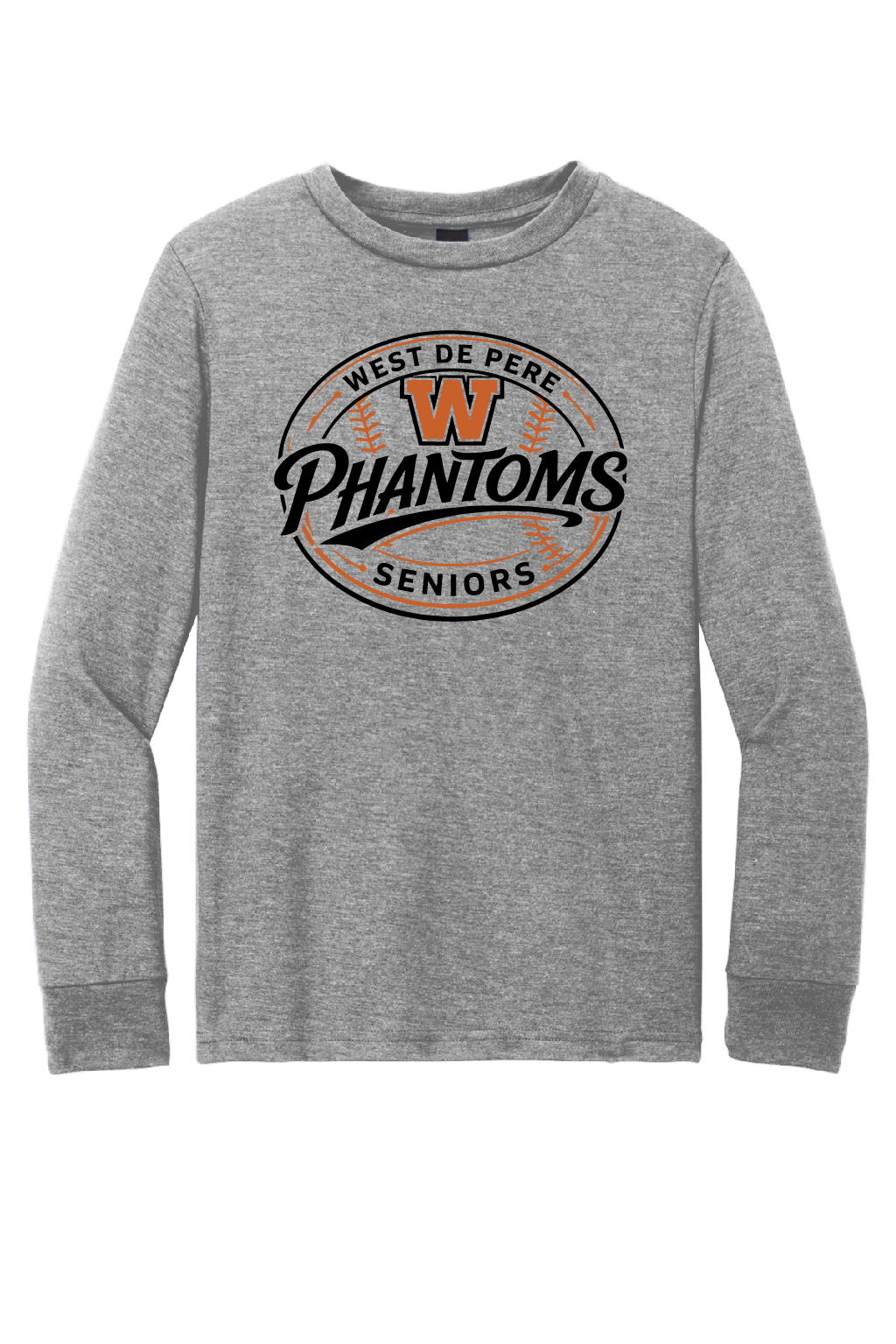 West DePere Senior Baseball Grey Frost District Long Sleeve ~ YOUTH