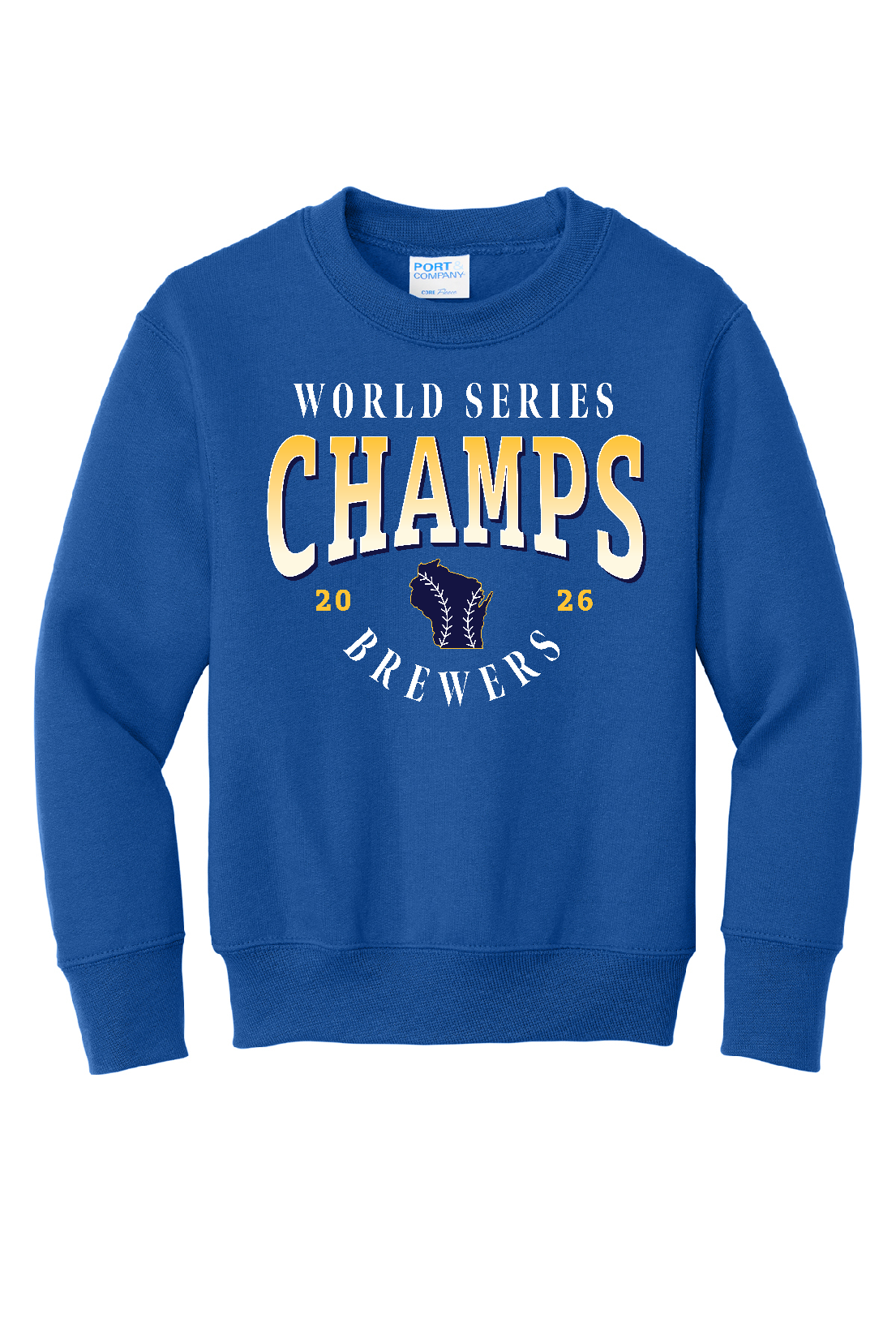 Brewers '26 Champs Royall Port & Company Crew ~ YOUTH