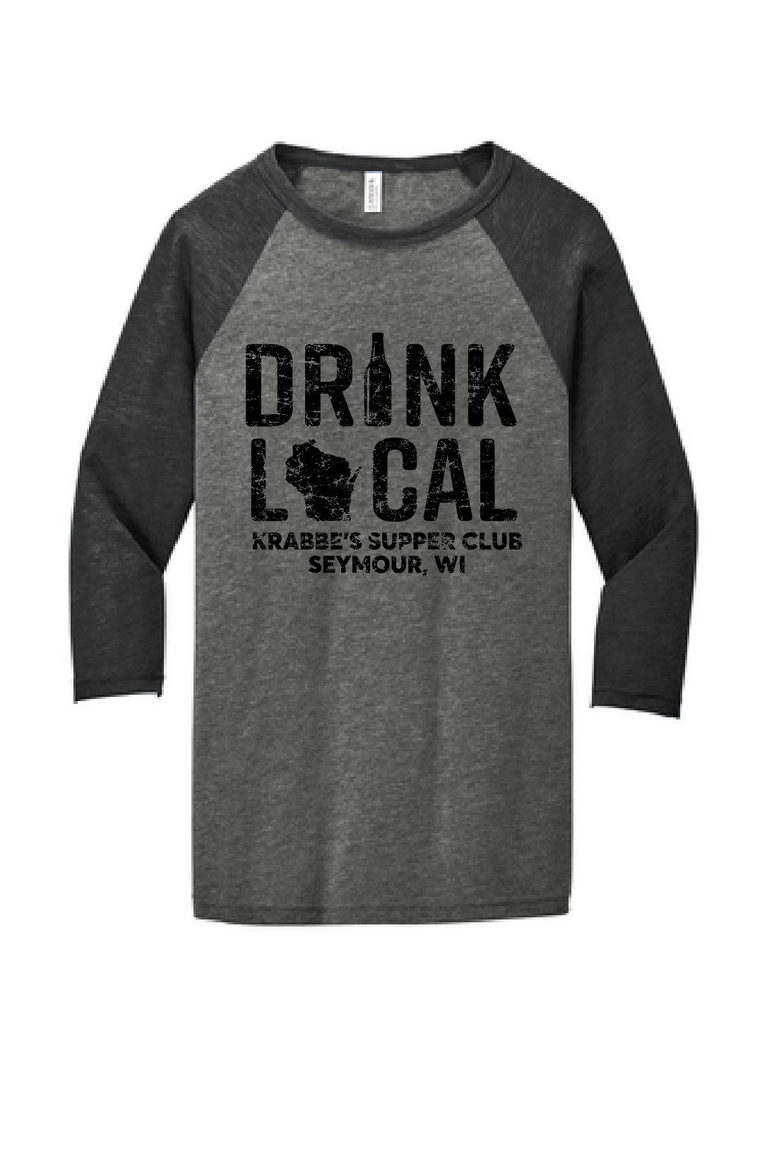 Krabbe's Drink Local Bella Canvas Baseball Tee~  Ladies/Men