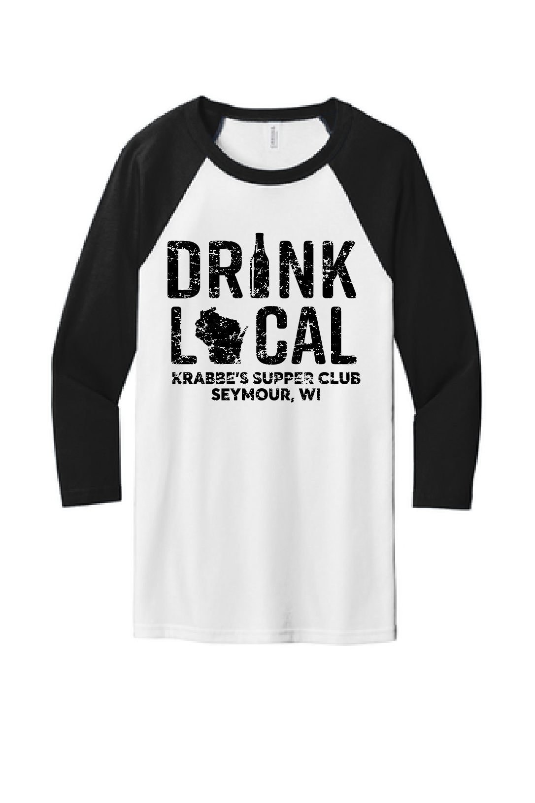 Krabbe's Drink Local Bella Canvas Baseball Tee~  Ladies/Men