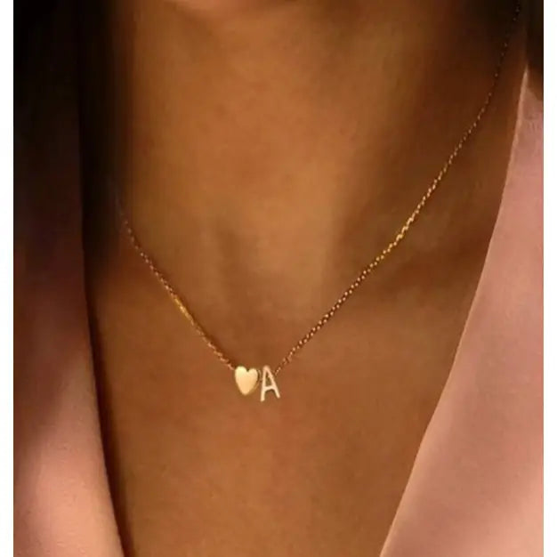 18K Stainless Steel Tarnish Free Initial Necklace