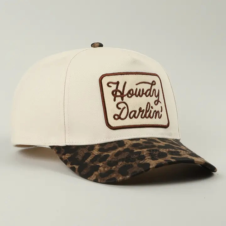 Howdy Darlin' Embroidered Leopard Brim Trucker Hat **RESTOCKED**