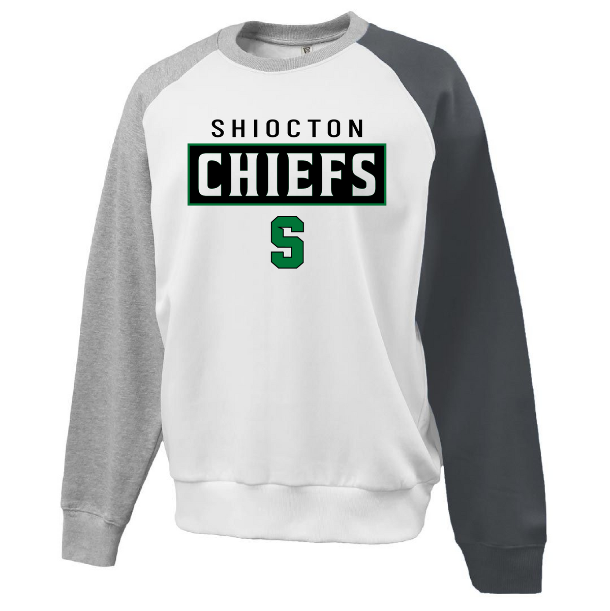 Shiocton Chiefs Pennant Black Colorblock Crew ~Unisex