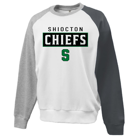 Shiocton Chiefs Pennant Black Colorblock Crew ~Unisex