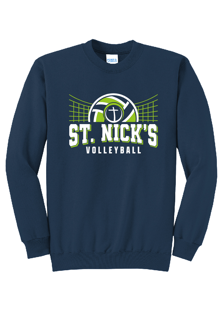 St. Nick's Volleyball Port & Company Navy Crew ~Youth and Adult~