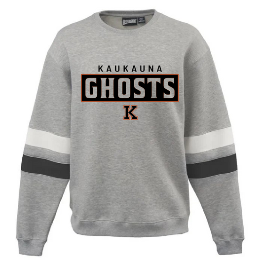 Kaukauna Ghosts Varsity Black and White Stripe Pennant Crew~ Unisex