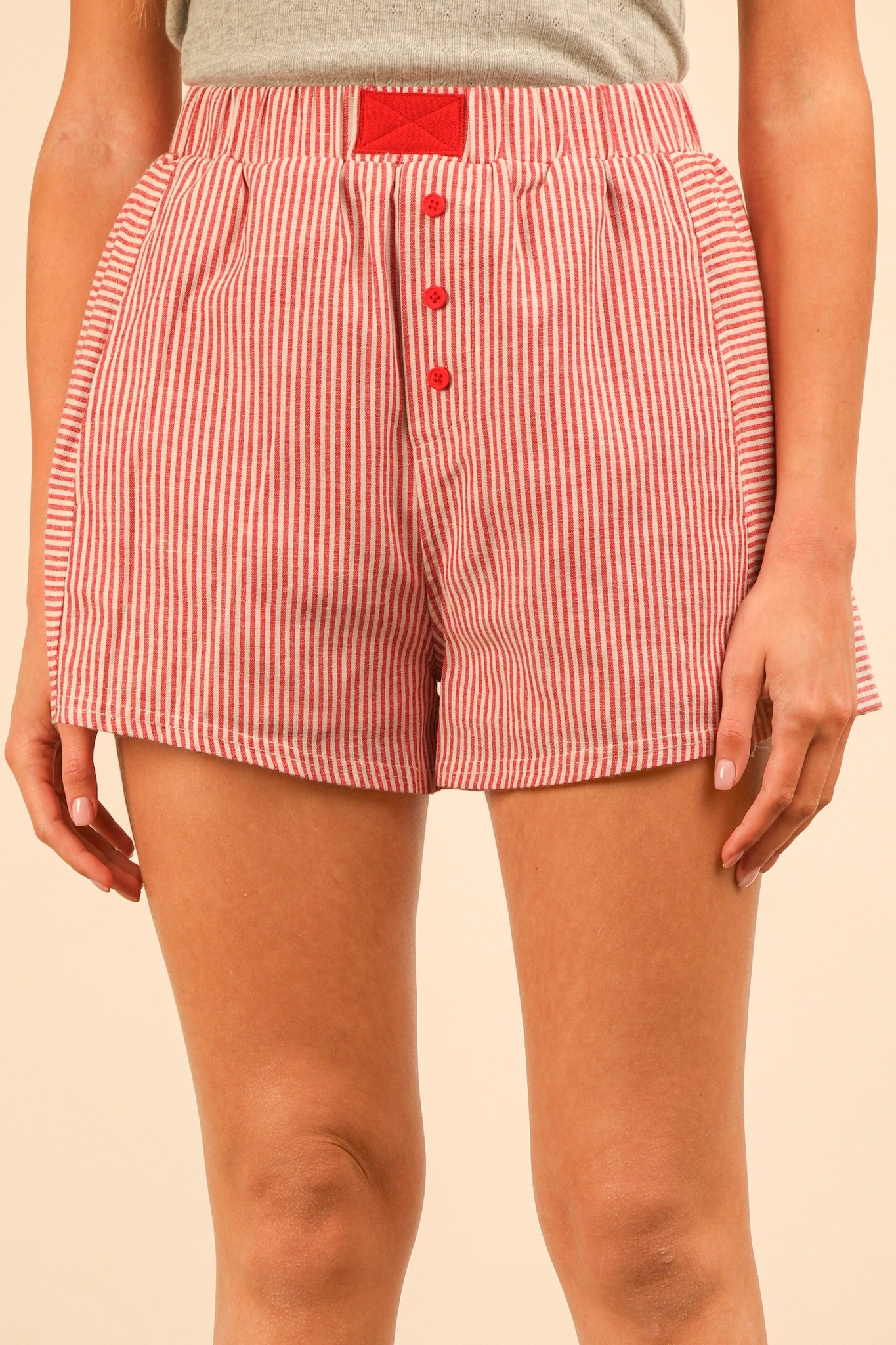 Striped Crinkle Fabric Shorts-2 Colors