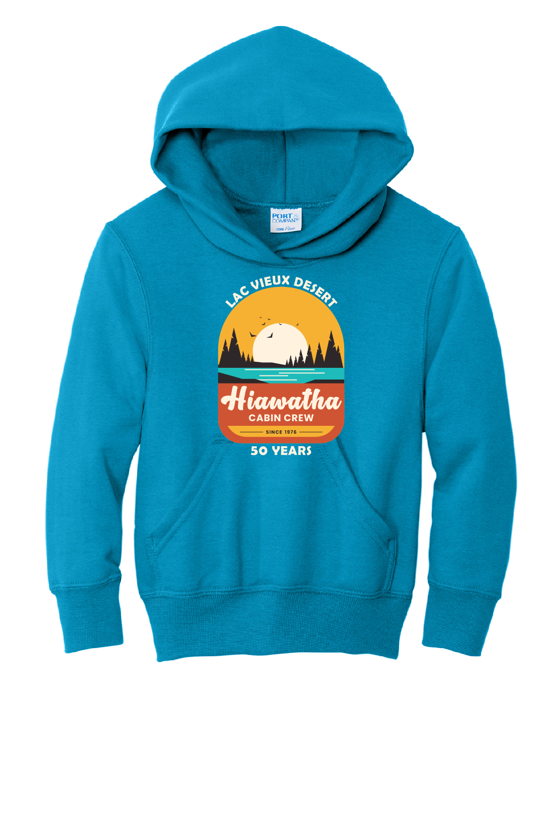 Hiawatha Cabin Crew 50 Years Port & Company Hoodie~ Youth