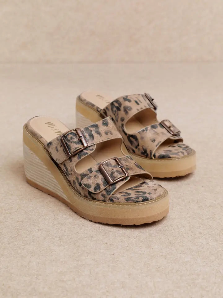 Mi.iM Janelle Leopard Wedge Sandal
