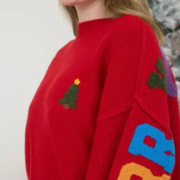 Red Merry Christmas Wingspan Sweater