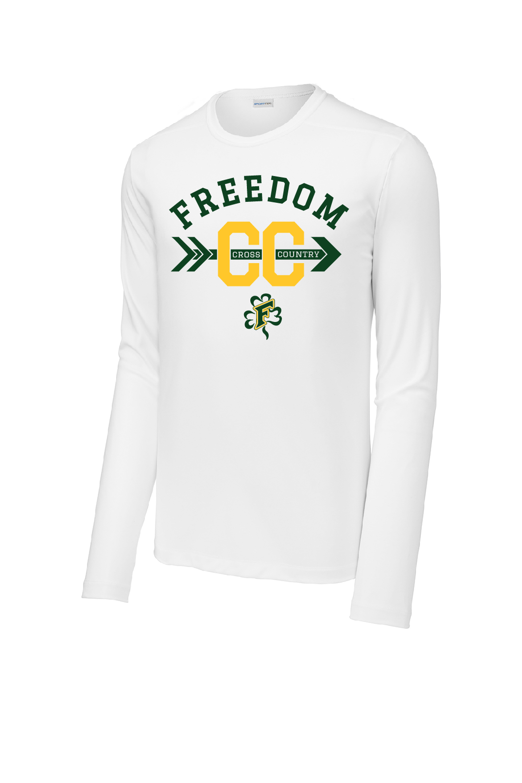 Freedom Cross Country Men's Sport-Tek ® Posi-UV ® White Pro Long Sleeve Tee ~