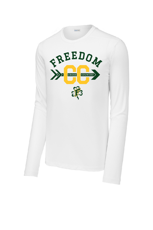 Freedom Cross Country Men's Sport-Tek ® Posi-UV ® White Pro Long Sleeve Tee ~
