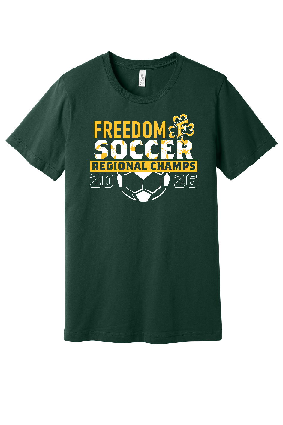 Freedom Irish Boys Soccer Regional Champs Forest Green Bella Canvas Tee~ Unisex and Youth