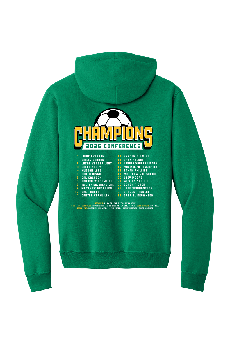 Freedom Boys Soccer Conference Champs Kelly Green Port & Company Hoodie~ Youth and Adult Sizes