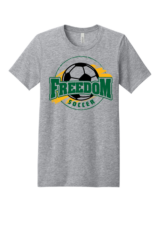 Freedom Soccer Bella Canvas Athletic Grey Tee~  ~Youth and Adult