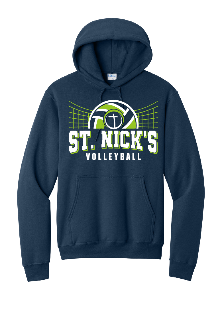 St. Nick's Volleyball Port & Company Hoodie~ Youth and Adult Sizes