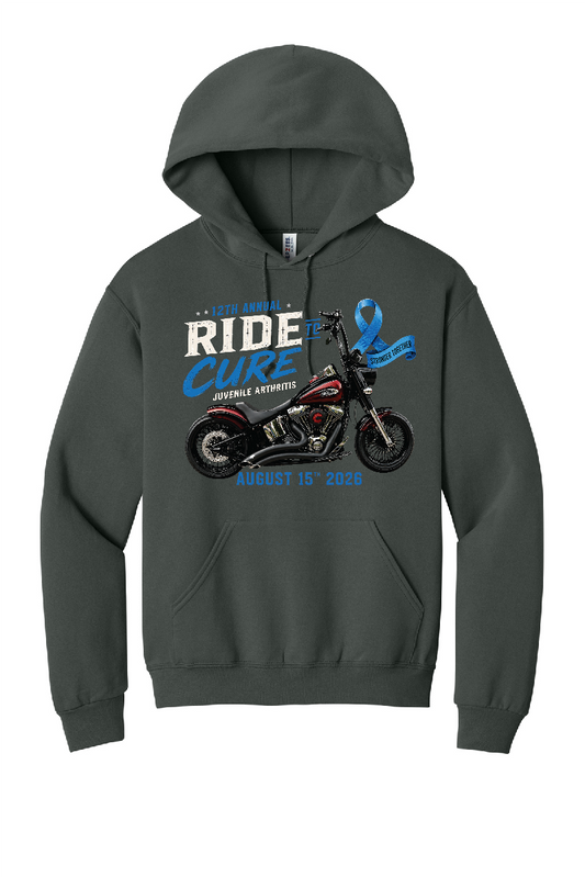 Ride to Cure Jerzees® NuBlend® Pullover Charcoal Hooded Sweatshirt ~