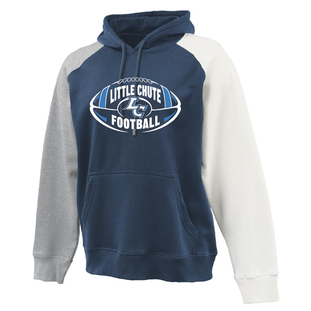 Little Chute Football Pennant Navy Colorblock Hoodie ~ Unisex