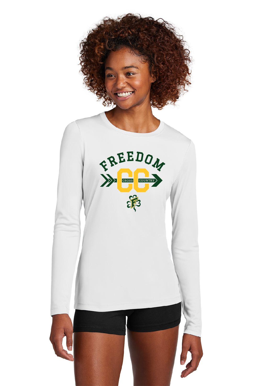 Freedom Cross Country Sport-Tek® Women's Posi-UV® White Long Sleeve ~