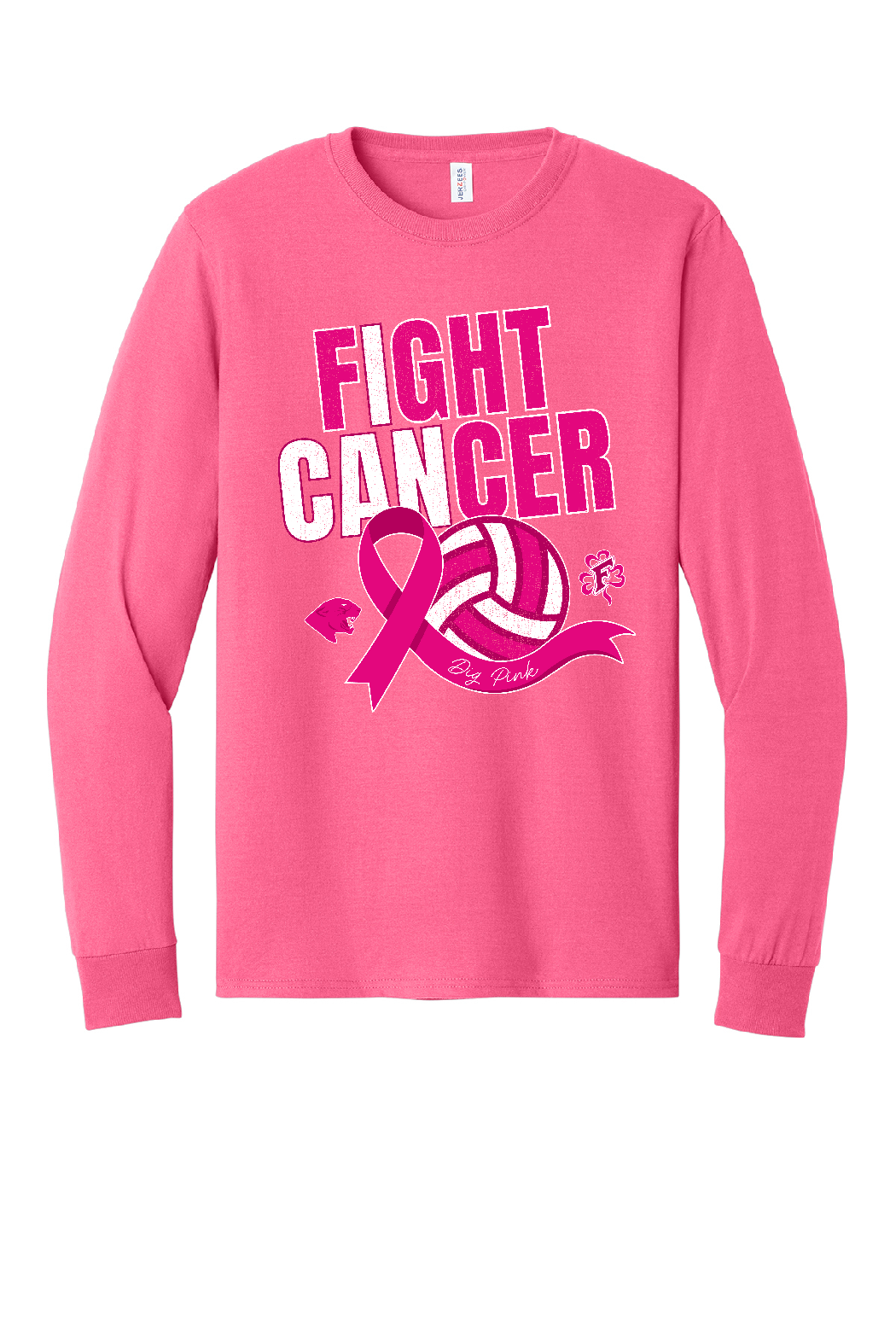 Dig Pink Freedom vs Oconto Falls Jerzees Long Sleeve~ Unisex Sizes Only