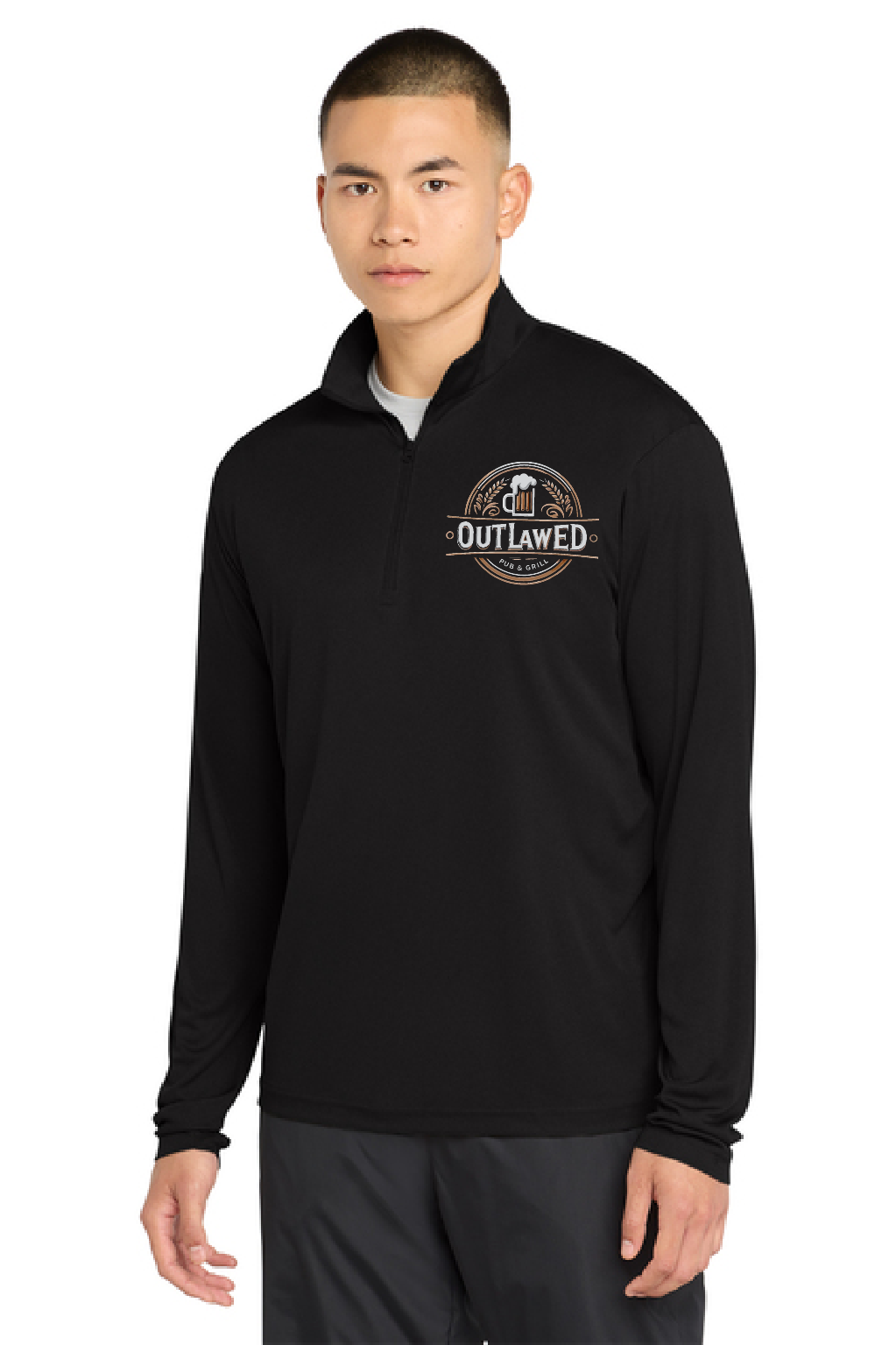 Outlawed Bar Sport-Tek ® PosiCharge Competitor Black 1/4-Zip Pullover ~ Men's