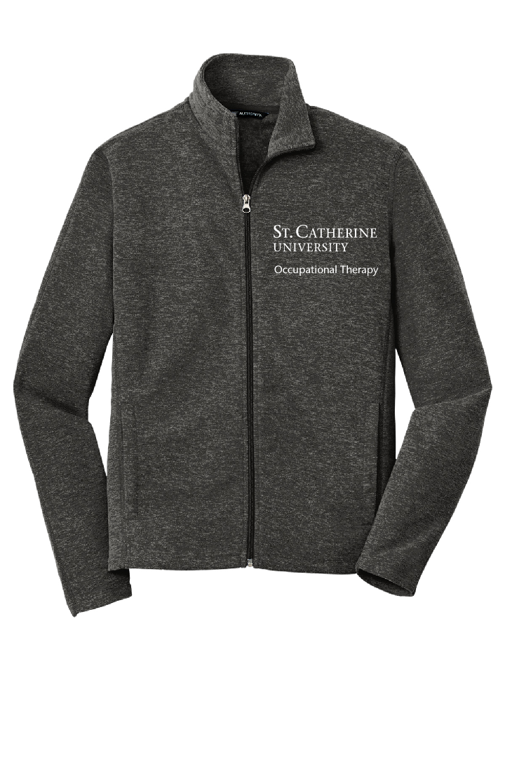 Black Charcoal Heather Port Authority Micro Fleece Jacket ~ Men's