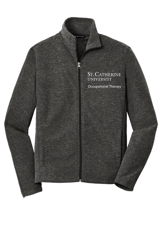 Black Charcoal Heather Port Authority Micro Fleece Jacket ~ Men's