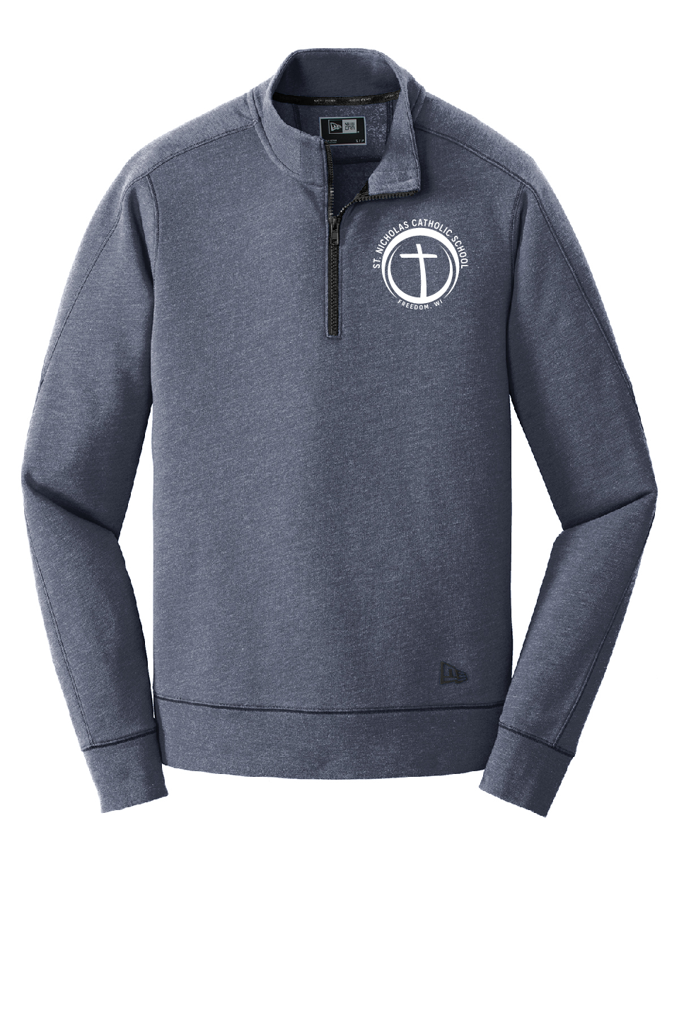 St. Nick's New Era® Tri-Blend Fleece 1/4-Zip Heater Navy Pullover ~ Men's