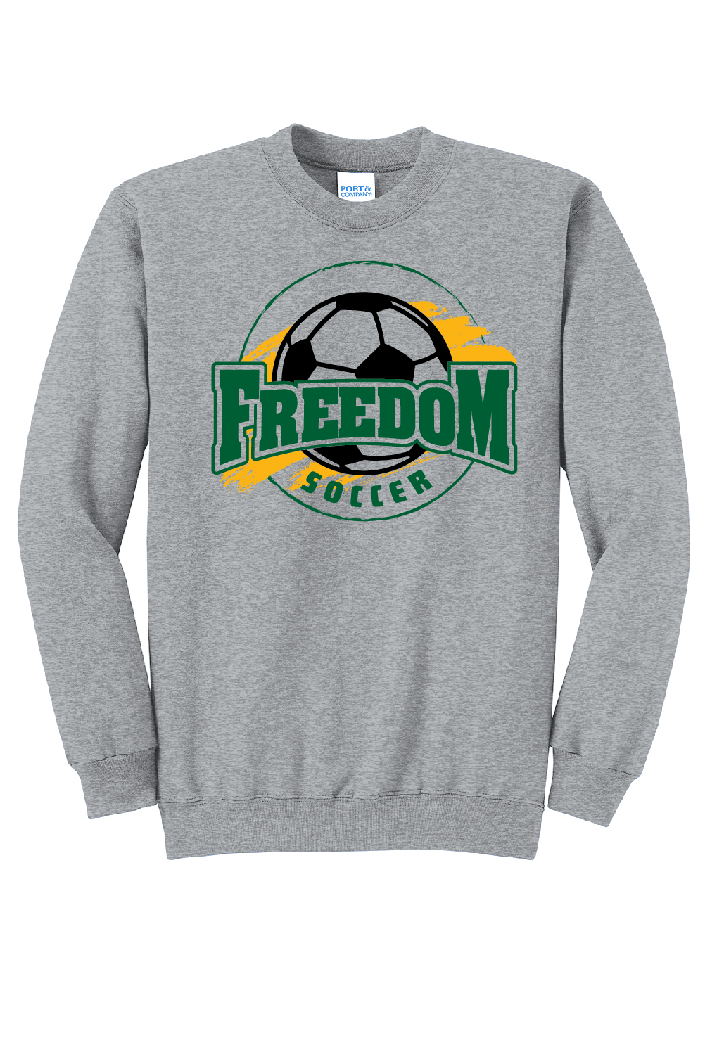 Freedom Soccer Port & Company Athletic Grey Crew ~ Youth and Adult