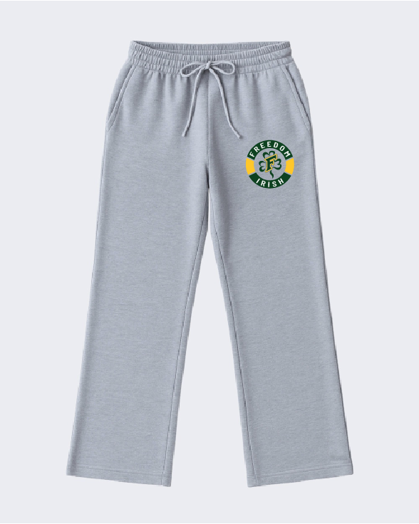 Freedom Irish Enza Youth Fleece Wide Leg Athletic Grey Pant ~ Ladies