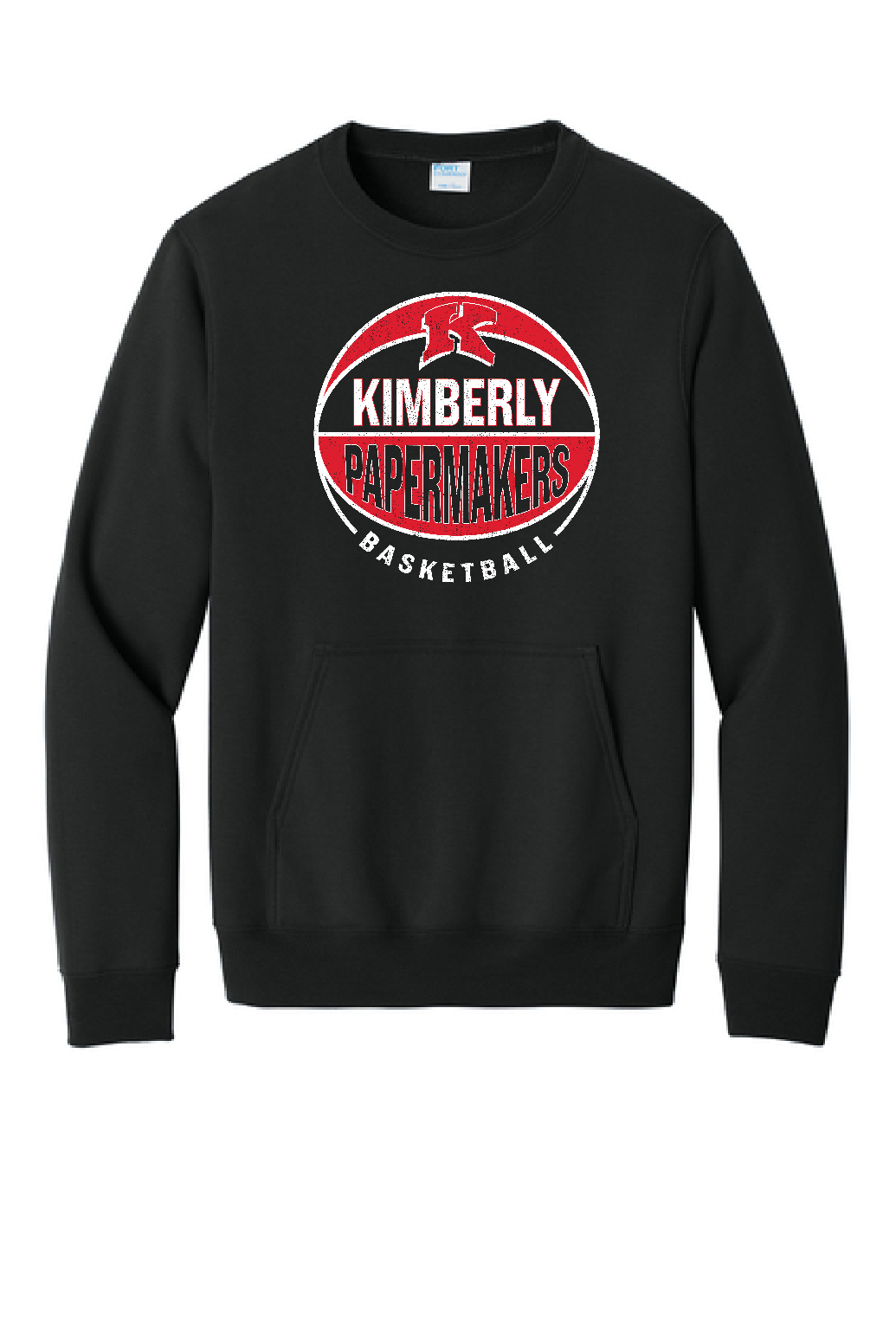 Kimberly Basketball Port & Company Black Kangaroo Pocket Crew