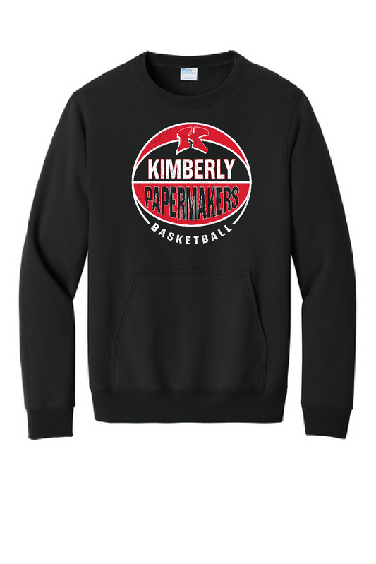 Kimberly Basketball Port & Company Black Kangaroo Pocket Crew