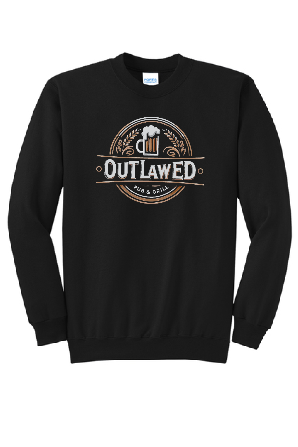 Outlawed Bar Port & Company Black Crew~Unisex
