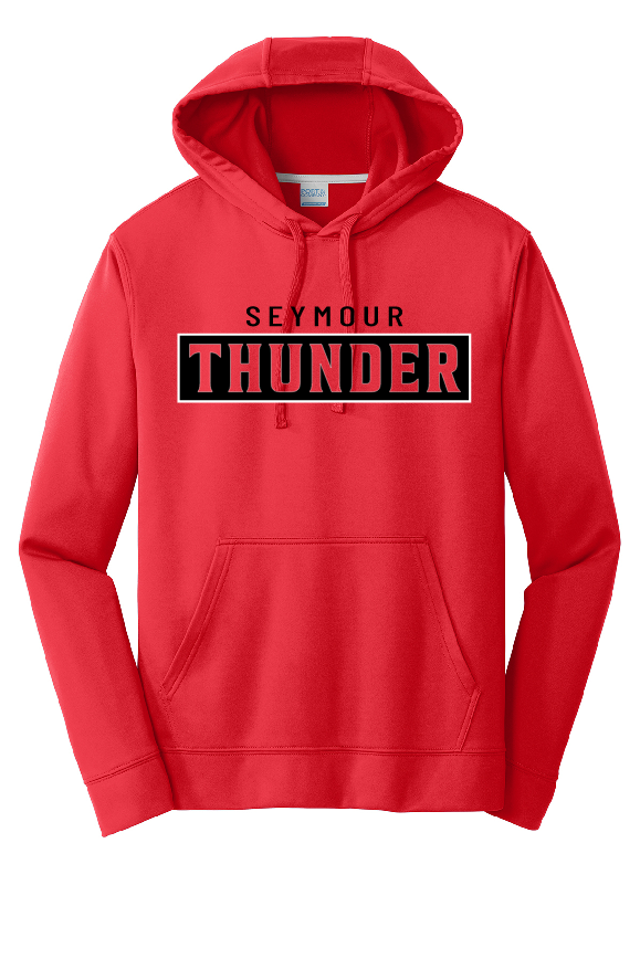 Seymour Thunder Red Port & Company Performance Hoodie~ Youth and Adult