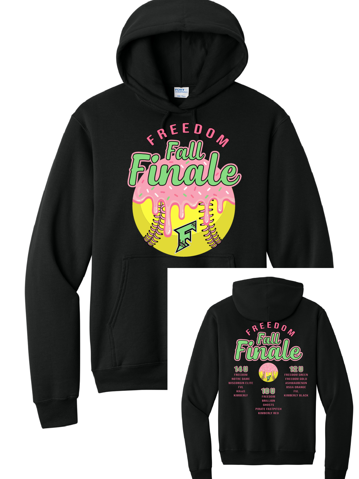 Freedom Fall Finale Black Port & Company Hoodie~ Youth/Adult PREORDER $35, Price goes up to $40 at Tournament. Order deadline for presale is Tuesday, September 15th!
