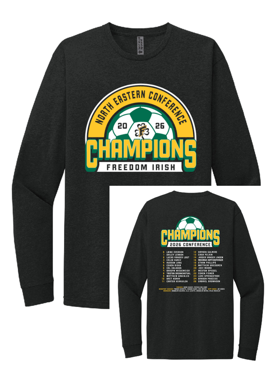 Freedom Irish Boys Soccer Conference Champs Black Next Level Long Sleeve ~ Unisex/Youth~