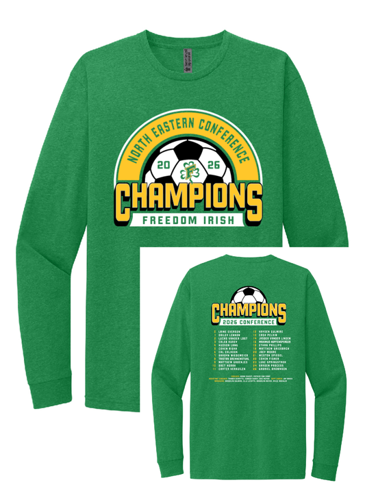 Freedom Irish Boys Soccer Conference Champs Kelly Green Next Level Long Sleeve ~ Unisex~
