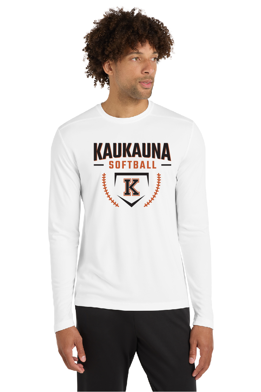 Kaukauna Softball Men's Sport-Tek ® Posi-UV ® Pro White Long Sleeve Tee~