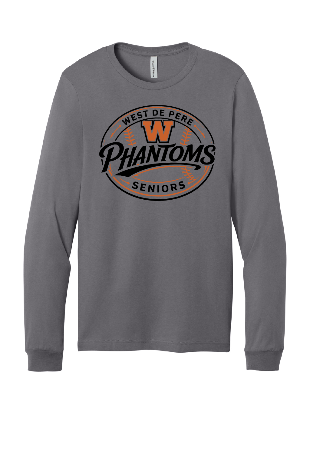 West DePere Senior Baseball Bella Canvas Heather Storm Tee Long Sleeve ~ Adult