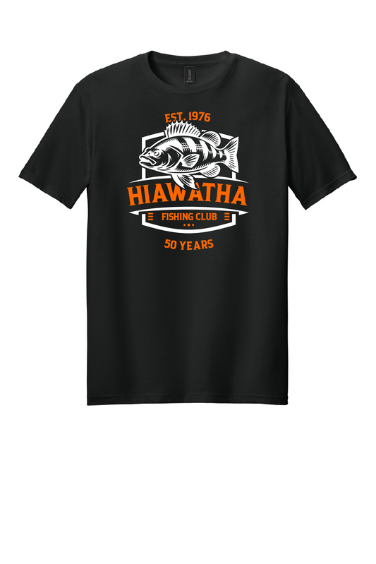Hiawatha Orange Perch 50 Years Gildan Softstyle Tee-Youth and Adult