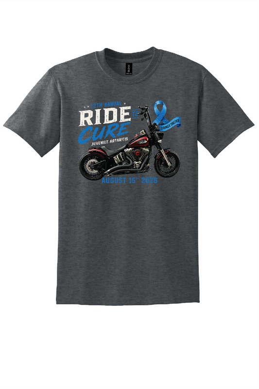 Ride to Cure Gildan Dryblend Dark Heather Grey Tee ~ Youth and Adult