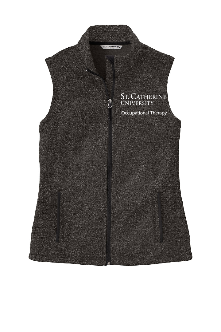 Heather Black Port Authority Sweater Fleece Vest ~ Ladies