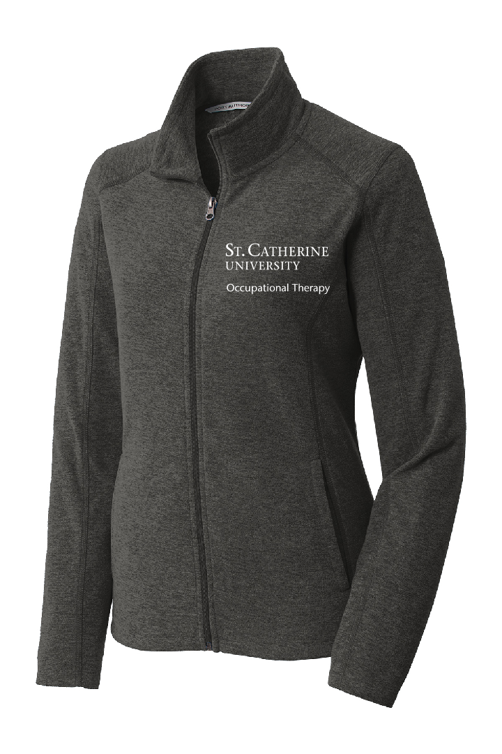 Black Charcoal Heather Port Authority Micro Fleece Jacket ~ Ladies