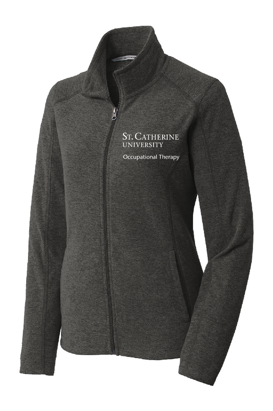 Black Charcoal Heather Port Authority Micro Fleece Jacket ~ Ladies