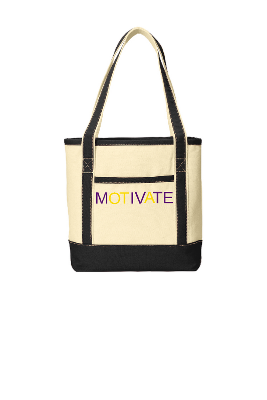 Port Authority® Medium Cotton Canvas Tote~ Black