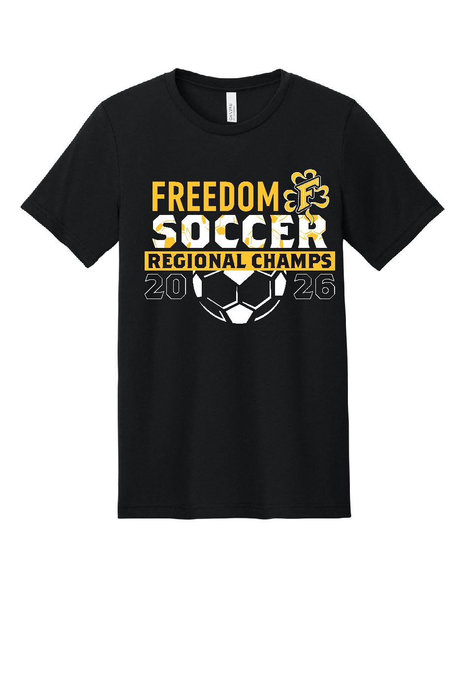 Freedom Irish Boys Soccer Regional Champs Black Bella Canvas Tee~ Unisex and Youth