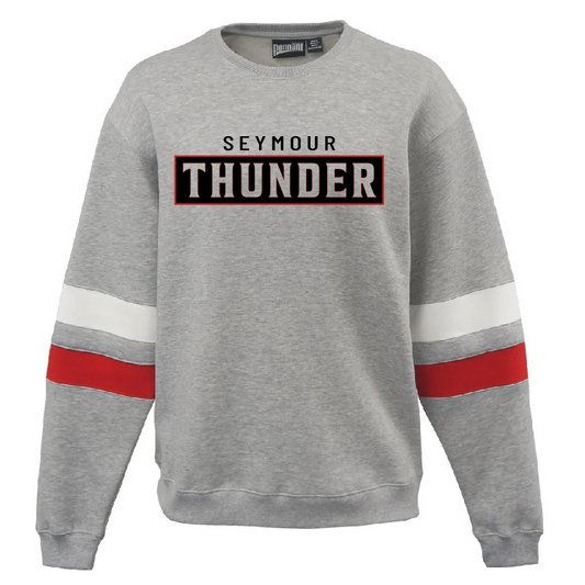 Seymour Varsity Red and White Stripe Pennant Crew~ Unisex